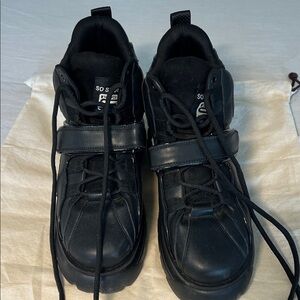 Stylish Black Platform Sneakers